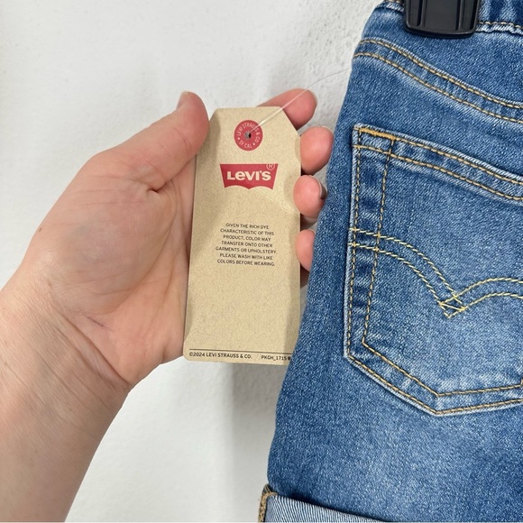 Levi's Denim Bermuda Shorts Girls Size 2T NWT Summer Casual Elastic‎ Waist - Picture 3 of 5